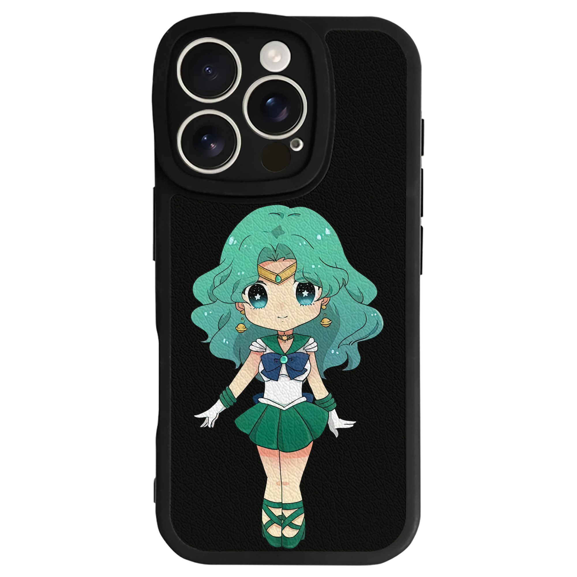 （画像用） 美少女戦士セーラームーン 海王 みちる（かいおう みちる） Sailor Moon Kaiou Michiru 【iPhone 16シリーズ対応】シリコンスマホケース（レザー調） 材質：シリコン